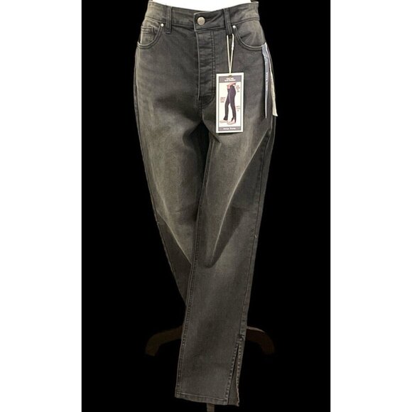 Indigo Rising Womens High Rise Slim Straight Denim Jeans Jr Size 13/31  Black - Picture 3 of 16